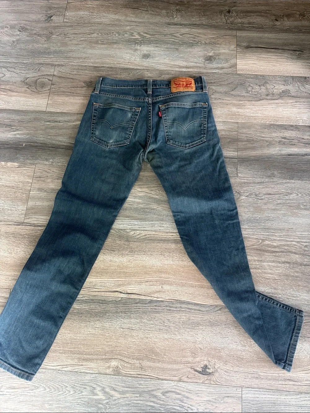 Men's Skinny Jeans in Washed Dark Blue
